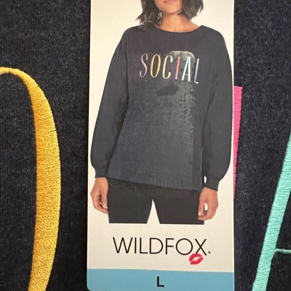 NWT Wildfox, super soft Social sweater sweatshirt  Sz Large - Picture 12 of 13